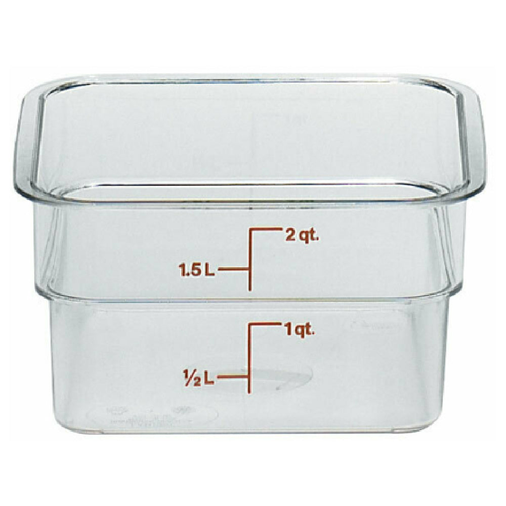 Cambro 2SFSCW135 CamSquare® Food Container 2 Qt. 7-1/4"L X 7-1/4"W X 3-7/8"H