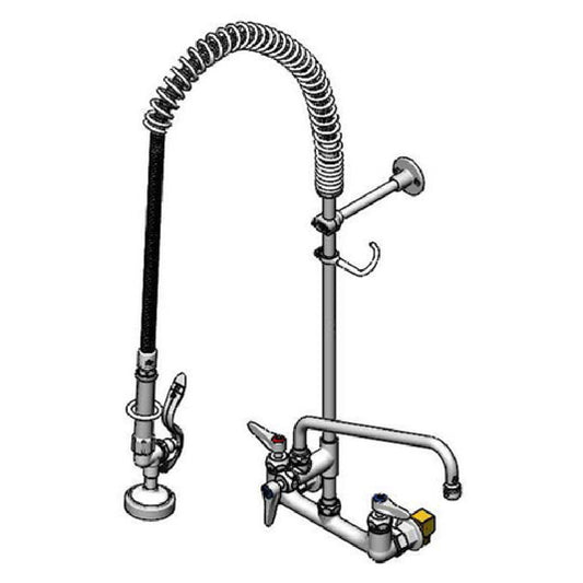 T&S Brass B-0133-12CRBKIT EasyInstall Pre-Rinse Unit 8" Wall Mount Mixing Faucet